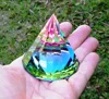 Crystal Rainbow Faceted Cone with Dome Pyramid Paperweight MH-F0577
