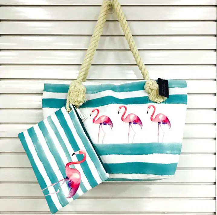 flamingo beach bag