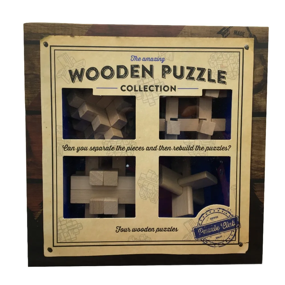 Popular 3d 5.5cm Large Set Of 6 And Wooden Box 6 In 1 Wooden Puzzle Set ...