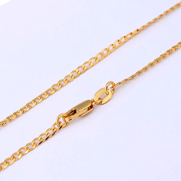 1PCS 16-18-20-22-24-26-28-30 INCH 18K Yellow Gold Filled Figaro Chain Necklaces 