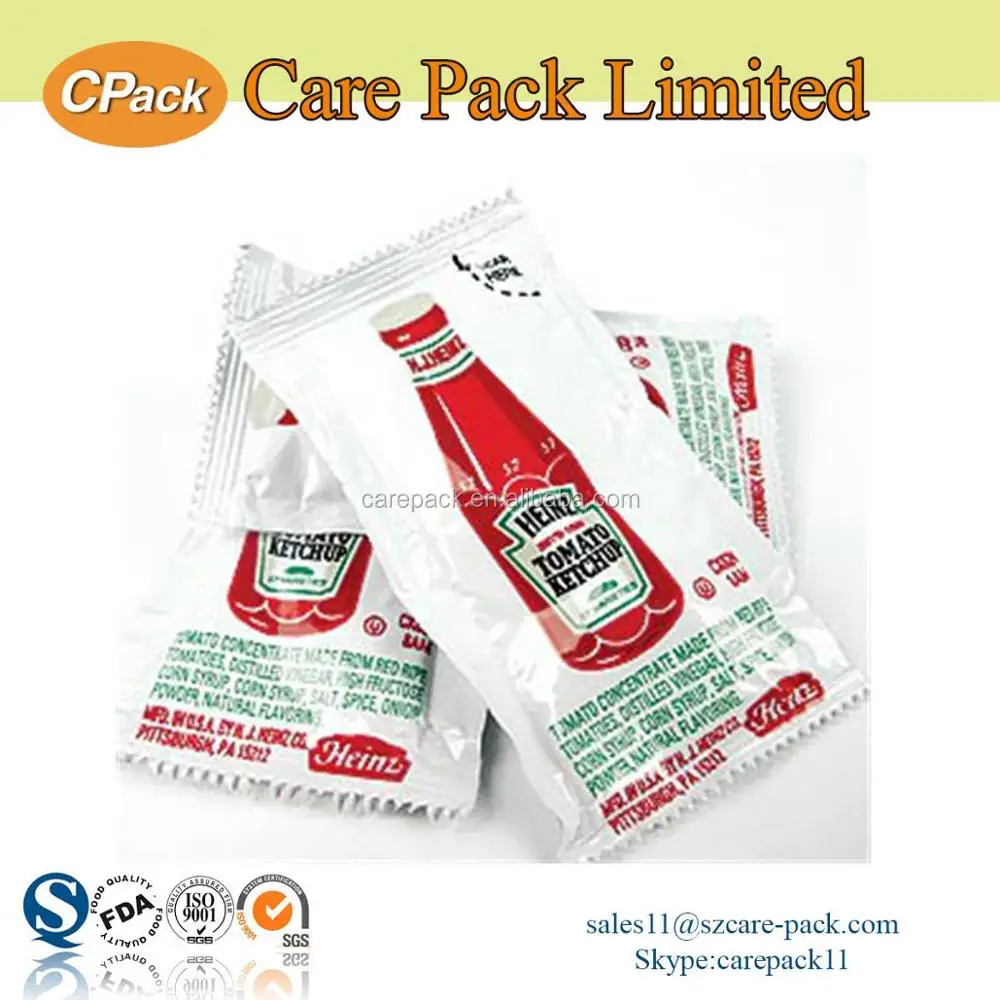 Laminated Custom Printing Flat Bag Empty Aluminum Foil Ketchup Packets