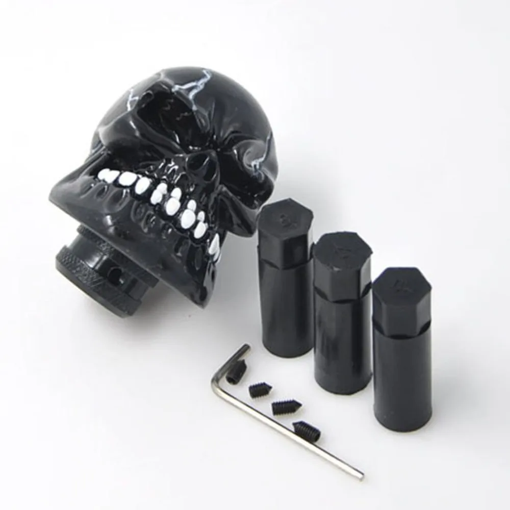 Carved Skull Universal Car Gear Stick Shift Knob Green Carved Skull Car
