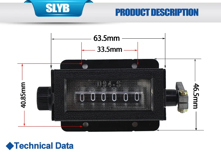 6 Digit 0999999 Mechanical Rotary Counter D94s Buy Counter,6 Digit
