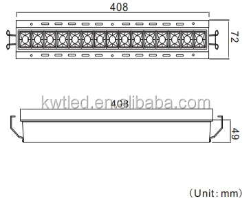 Trimless Recessed linear light  Aluminum LED Recessed Linear Light  15 head 30W