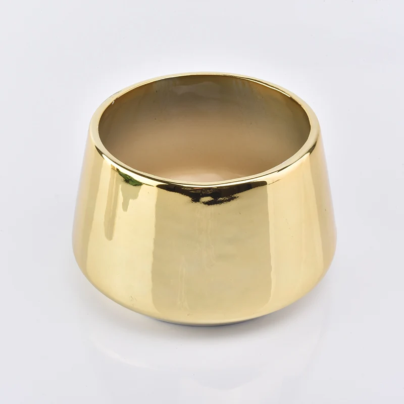 Gold ceramic candle holder glossy varnish wedding decor
