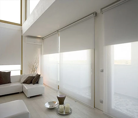 Double roller blind, double roller shade, double window curtain