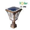 Smart design aluminium garden gates models, solar gate post pillar light with 6v/4.5ah low voltage