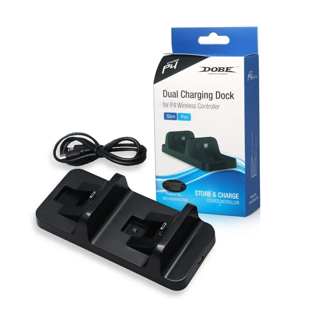 DualShock 4 Dual Charger Dock PS4 Controller Charging Station With LED Indicator Black
