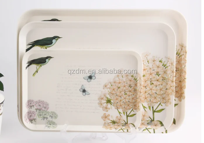 Custom-made melamine Rectangle tray 3pcs