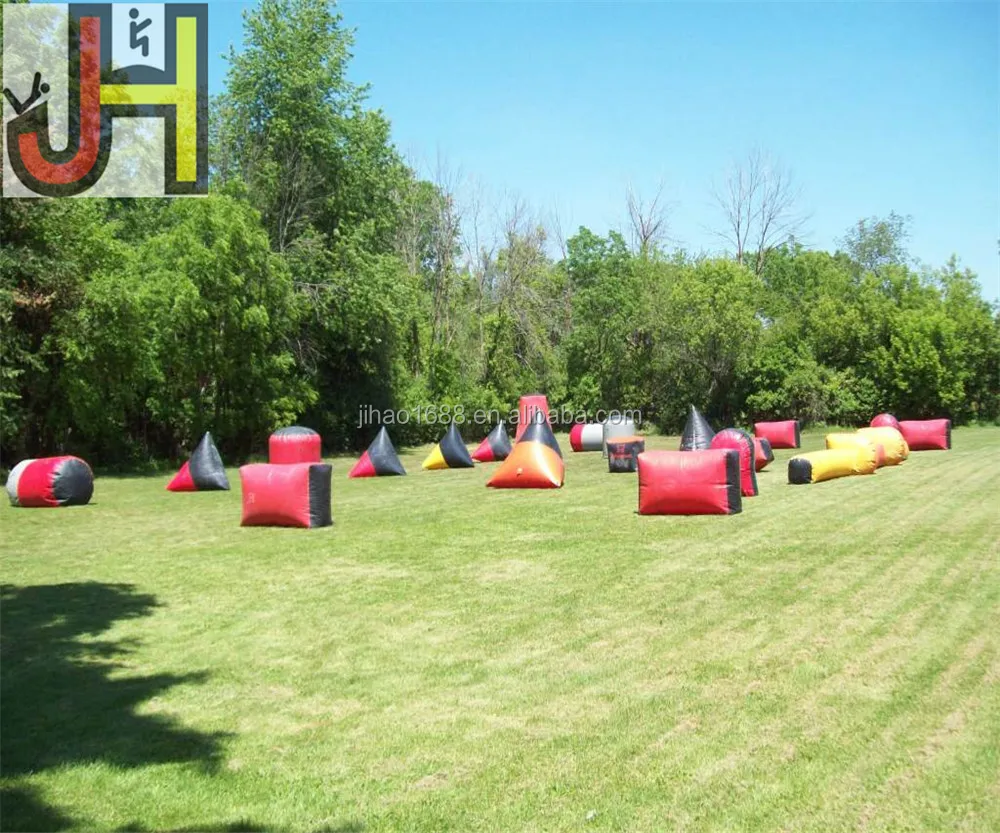 Outdoor Obstacles Archery Tag Game Inflatable Paintball Bunkers Field