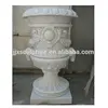 White Marble Stone Flower Pots And Urns