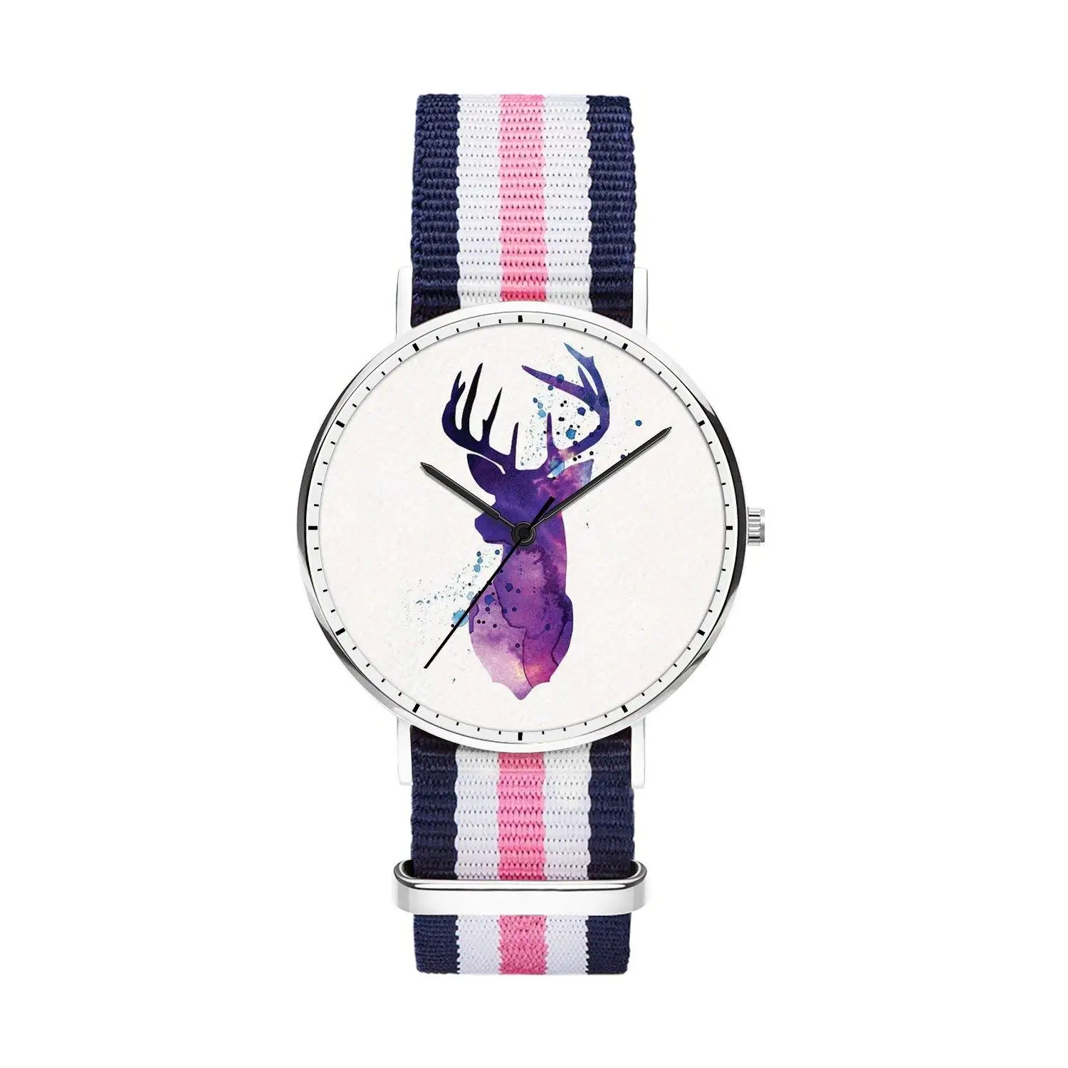 FELOOWSE Girls Watches, Women Watches, Sliver Slim Minimalist Imported Japanese Quartz Practical Waterproof Unique Personalized Youth Fashion Design Cute Watches for Women.- Deer