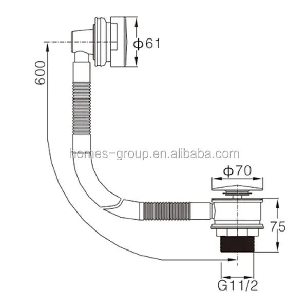 Chrome Finished Universal Bathtub Waste and Overflow Strainer and Push Pull Stopper