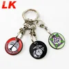 Custom Metal Engraved Nickel Soft Enamel Round Ring keychain