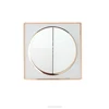 British Style White Black Acrylic Material Round Panel 2 Gang 1 Way Electric Wall Swith And Socket