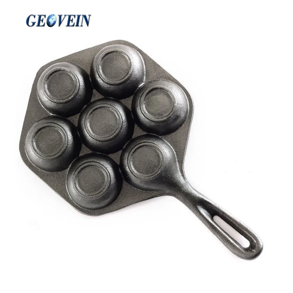 Hexagon Cast Iron Poffertje Danish Aebleskiver Pan 7 Holes Buy Cast