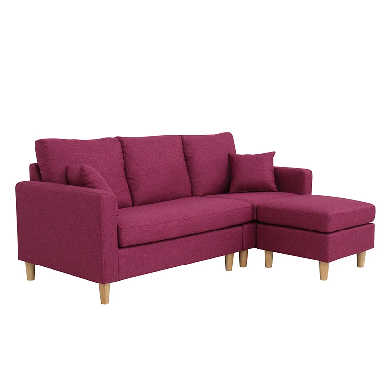 Purple Colour Italian Style Sectional Velvet Fabric Sofa Pink Purple Colour Italian Style Sectional