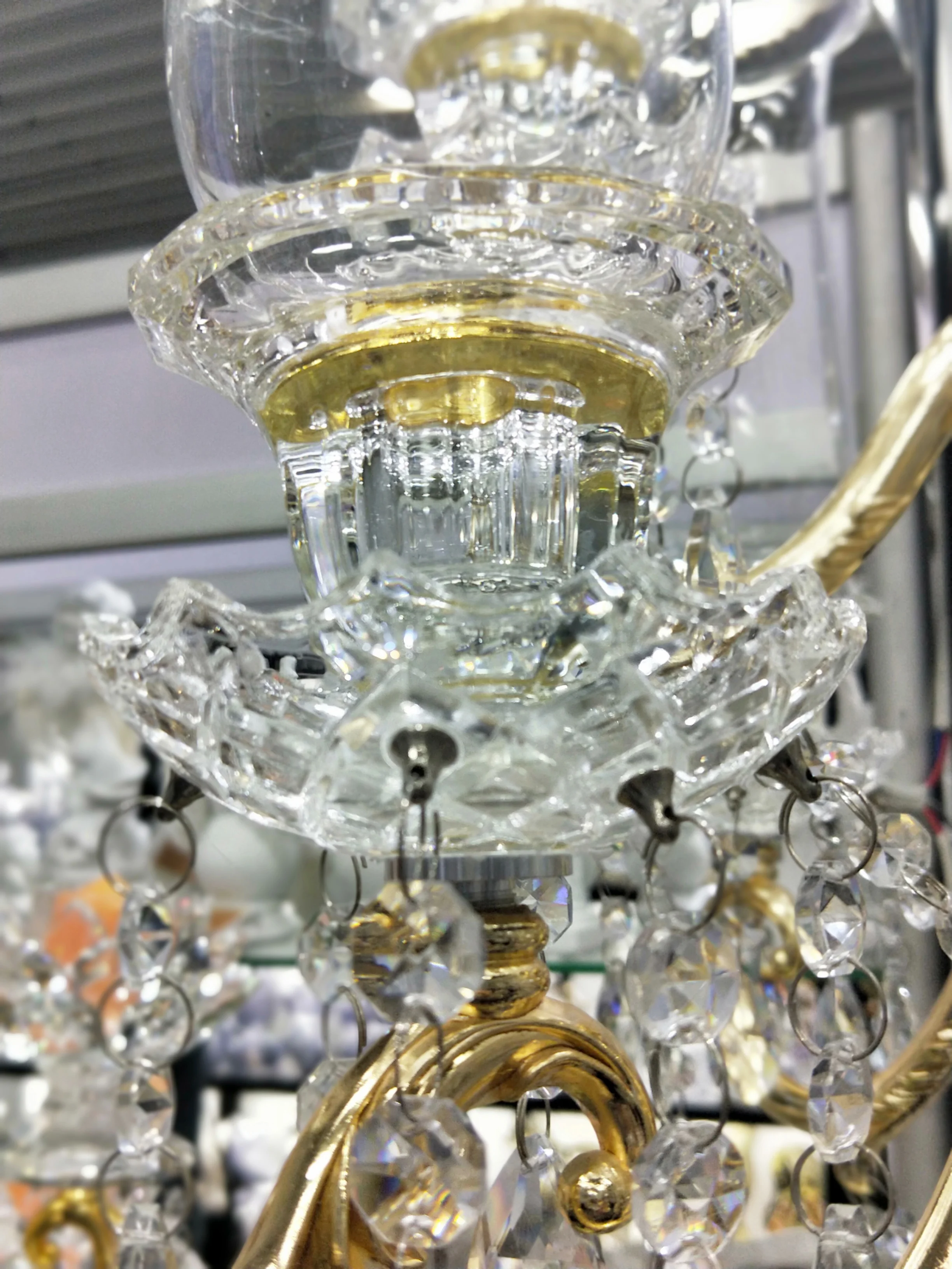 9 Arms Tall Gold Crystal Candelabra Wedding Centerpieces Table