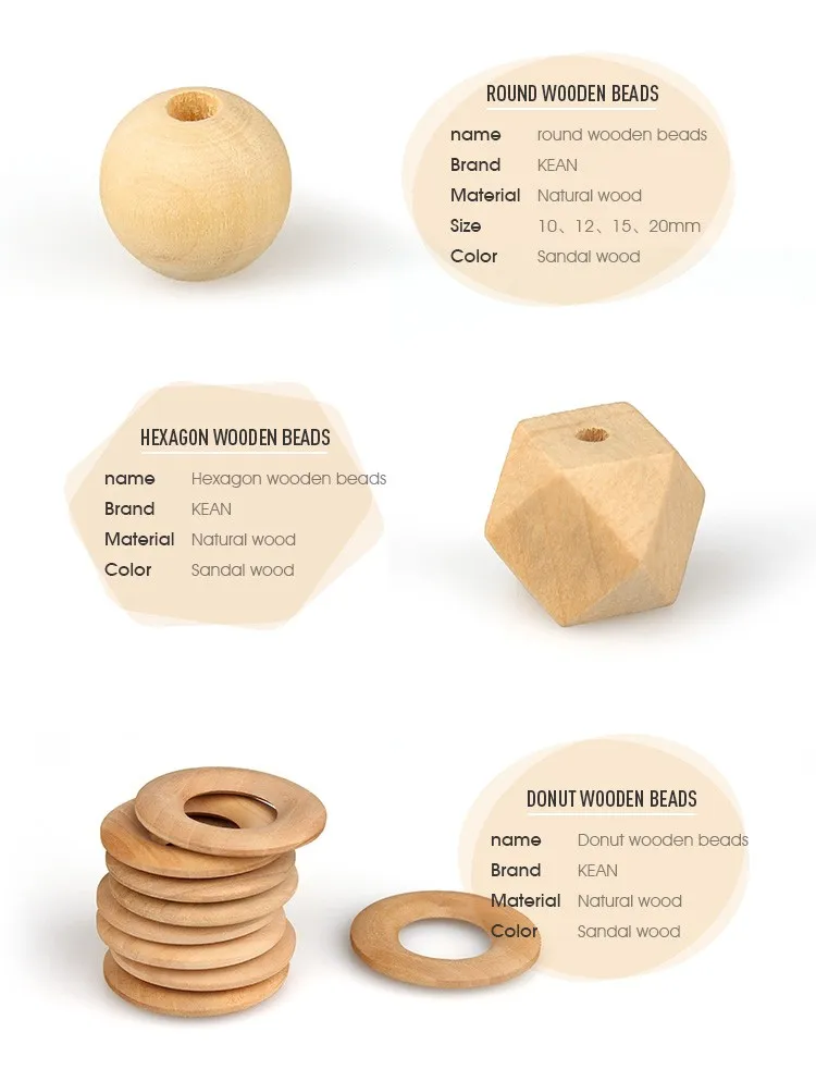 9mm 12mm 15mm 20mm Round Wood Beads Wooden Ring Beads Buy Round Wood