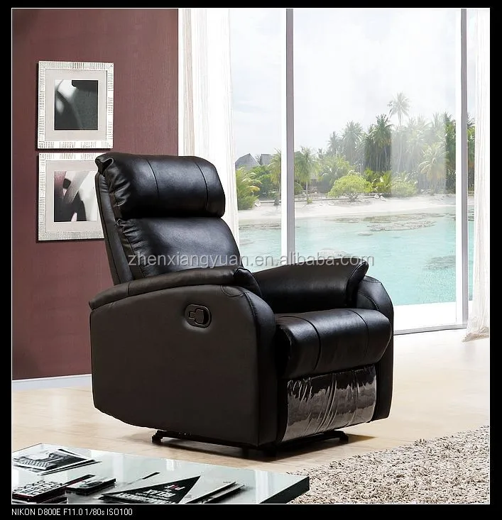 Black Leather Recliner Lazy Reclining Chair  Living Room sofa