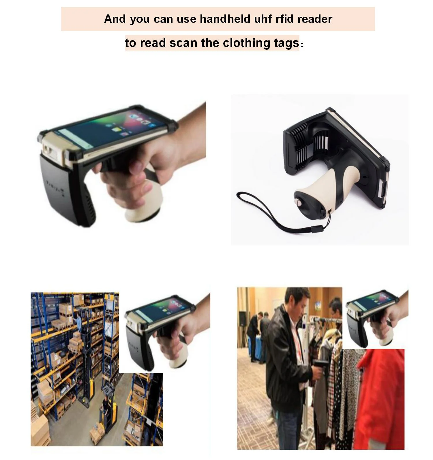 nxpu epc 柔性服装工作与长读取范围手持 rfid 阅读器服装店追踪