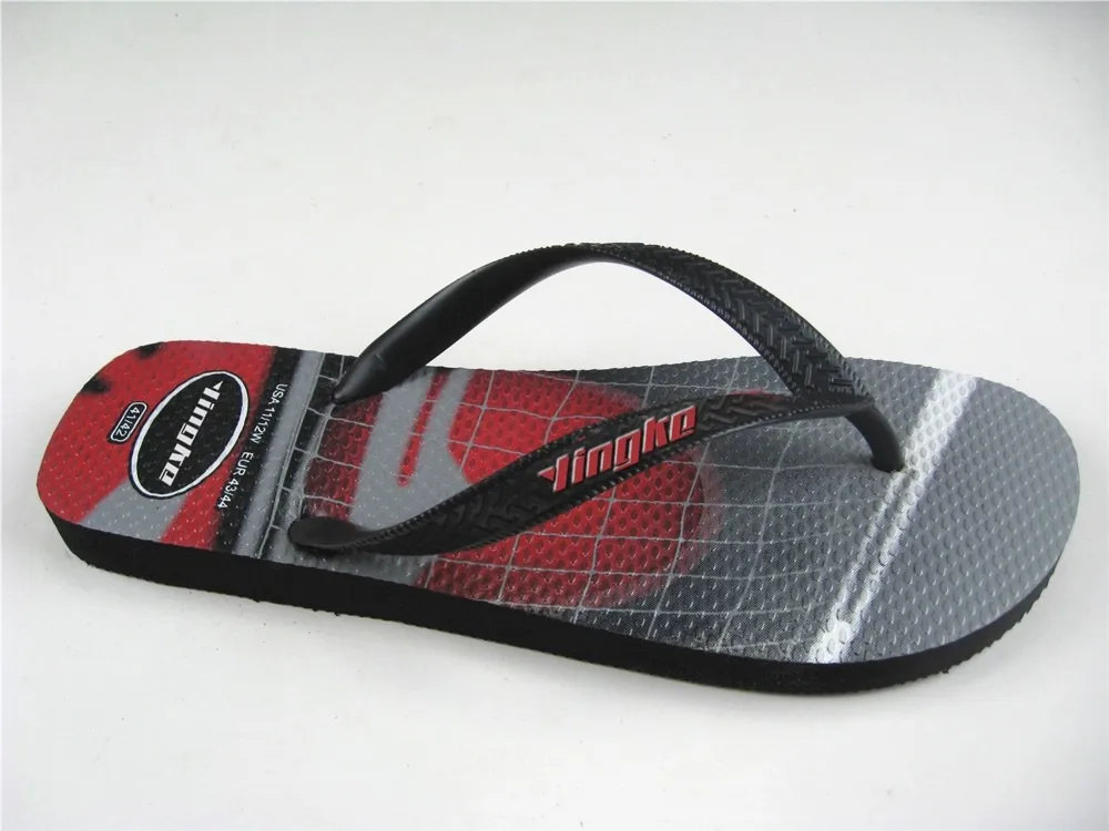 Fashion custom printing summer beach rubber slipper flip flops for men