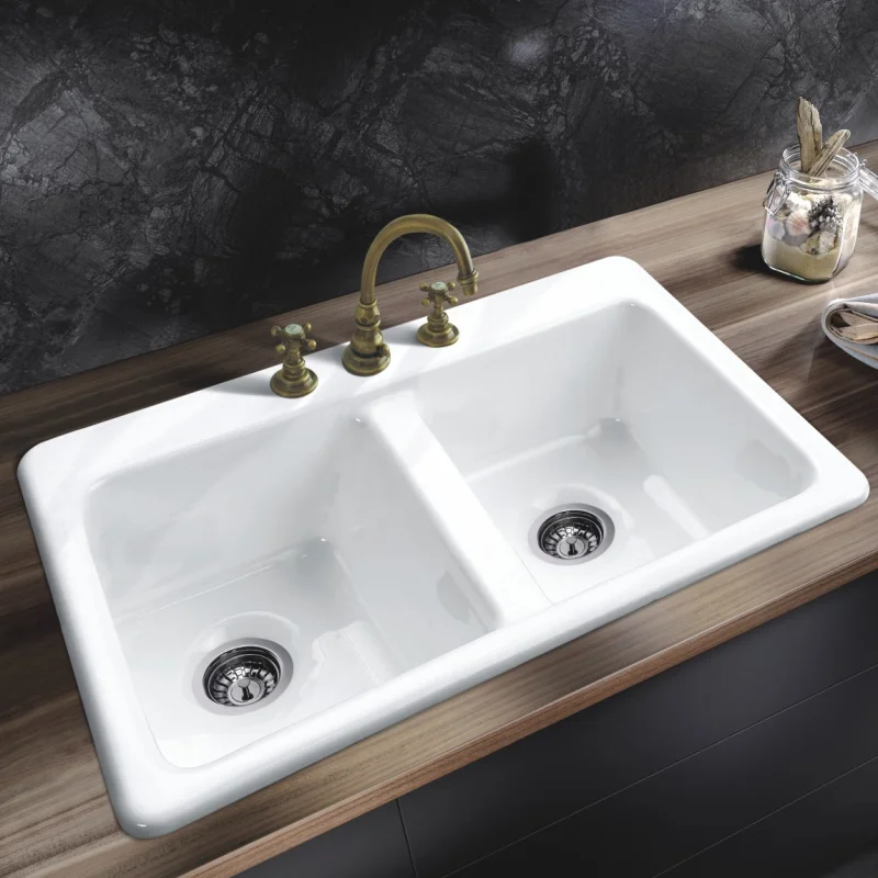 Enameled Cast Iron Countertop Sinks Sw4003 With 3holes Buy Cast Iron