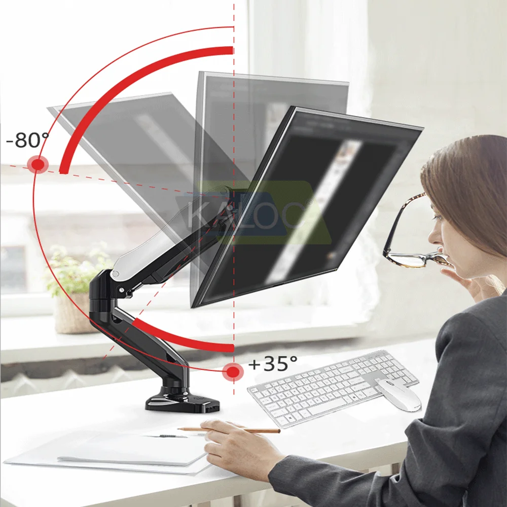 Full Motion Tilt Swivel Rotate Single Lcd Arm Monitor Desk Mount For 1727inch Up To 6.5kg Vesa