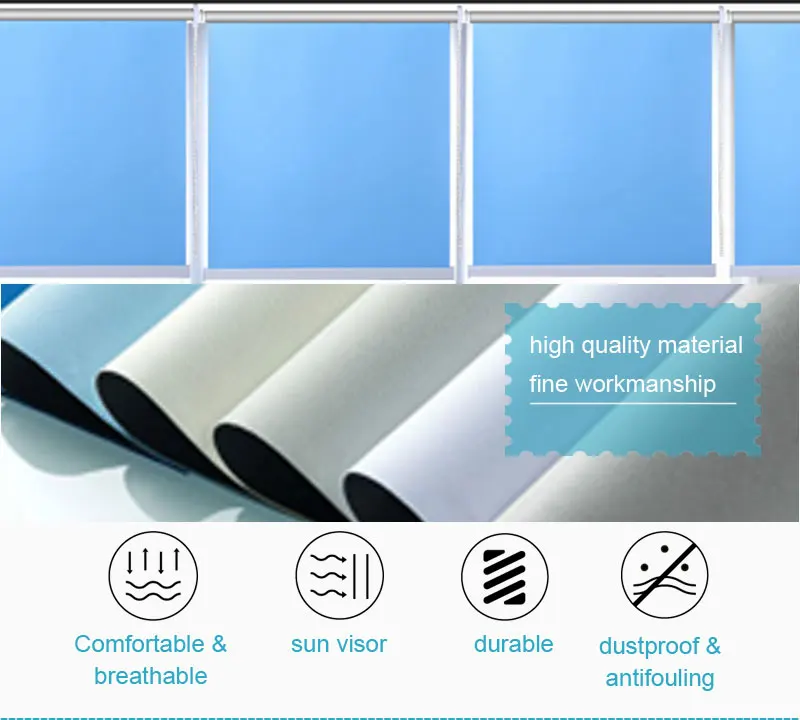 Manual control blackout window shades roller blinds custom