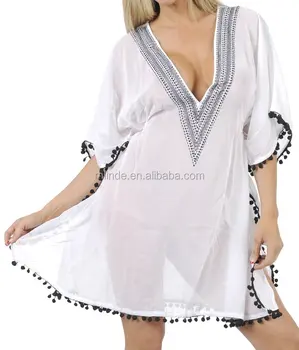 embroidered swim cover up