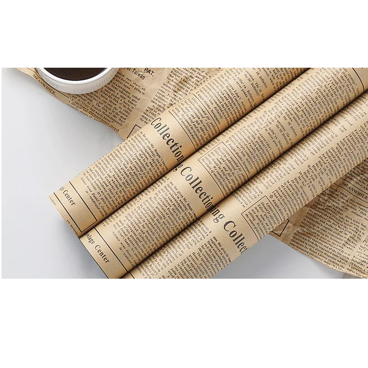 卸売素敵な英語新聞デザインプリント花包装クラフト紙 Buy 花の包装紙 花束の包装紙 英語の新聞の印刷された包装紙 Product On Alibaba Com