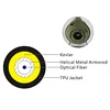 Armored tactical optic fiber cable with 4 FO connectors SC/APC and SC/UPC