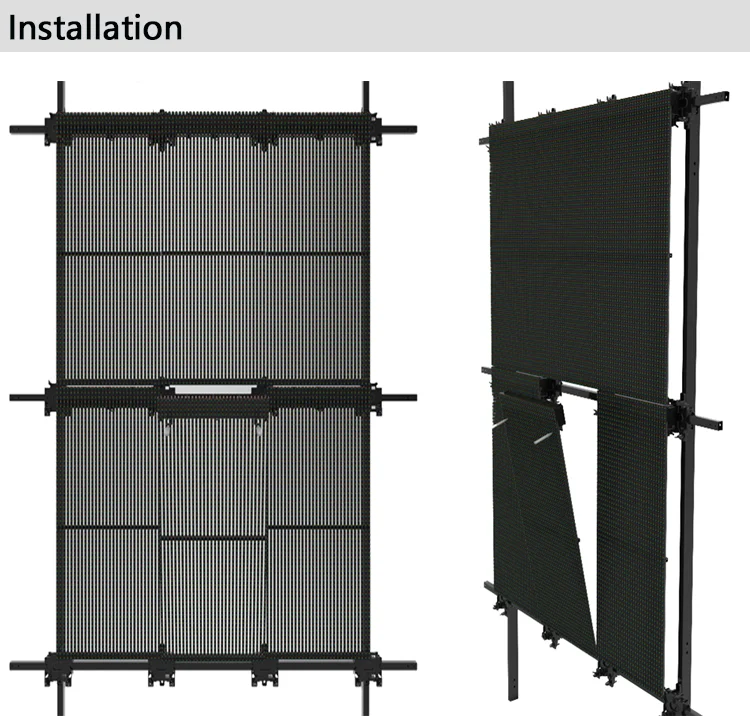 High Brightness Outdoor Waterproof Led Transparent Mesh Screen P7.8 P12 P15.6 P16.66 P P25 P33