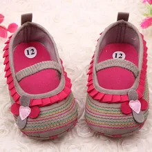 Cotton Cloth First Walker Four-Flower Baby Girl Striped Sole Shoes for Kids Cute Toddler Shoe Free Shipping