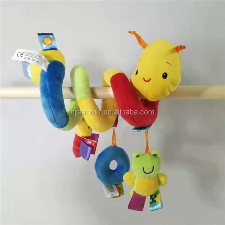 0 3 Years Spiral Baby Toy Plush Baby Crib Hanging Trolleys Rattles