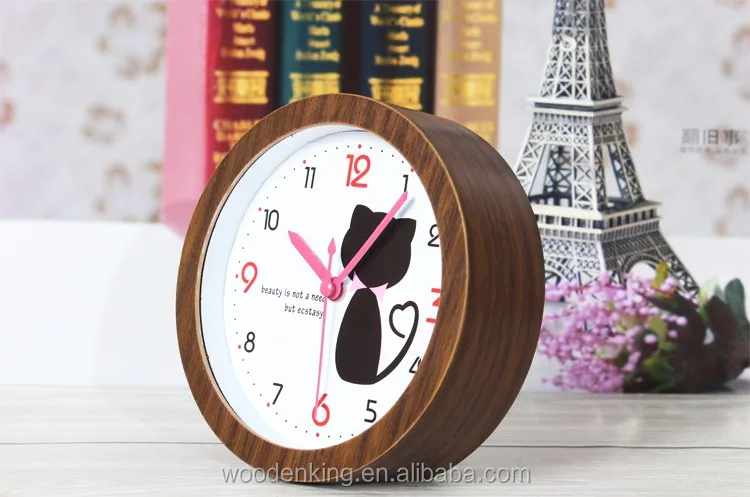 かわいい漫画ハローキティイミテーションウッドファッションクリエイティブデスクトップミニ目覚まし時計猫時計 Buy Cat Clock Desktop Mini Alarm Clock Mini Alarm Clock Product On Alibaba Com