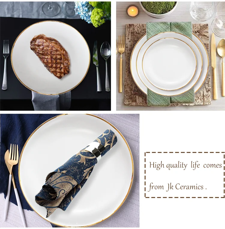 Wholesale Luxury Dubai Gold Rim Bone China Dinner Plate Sets Buy