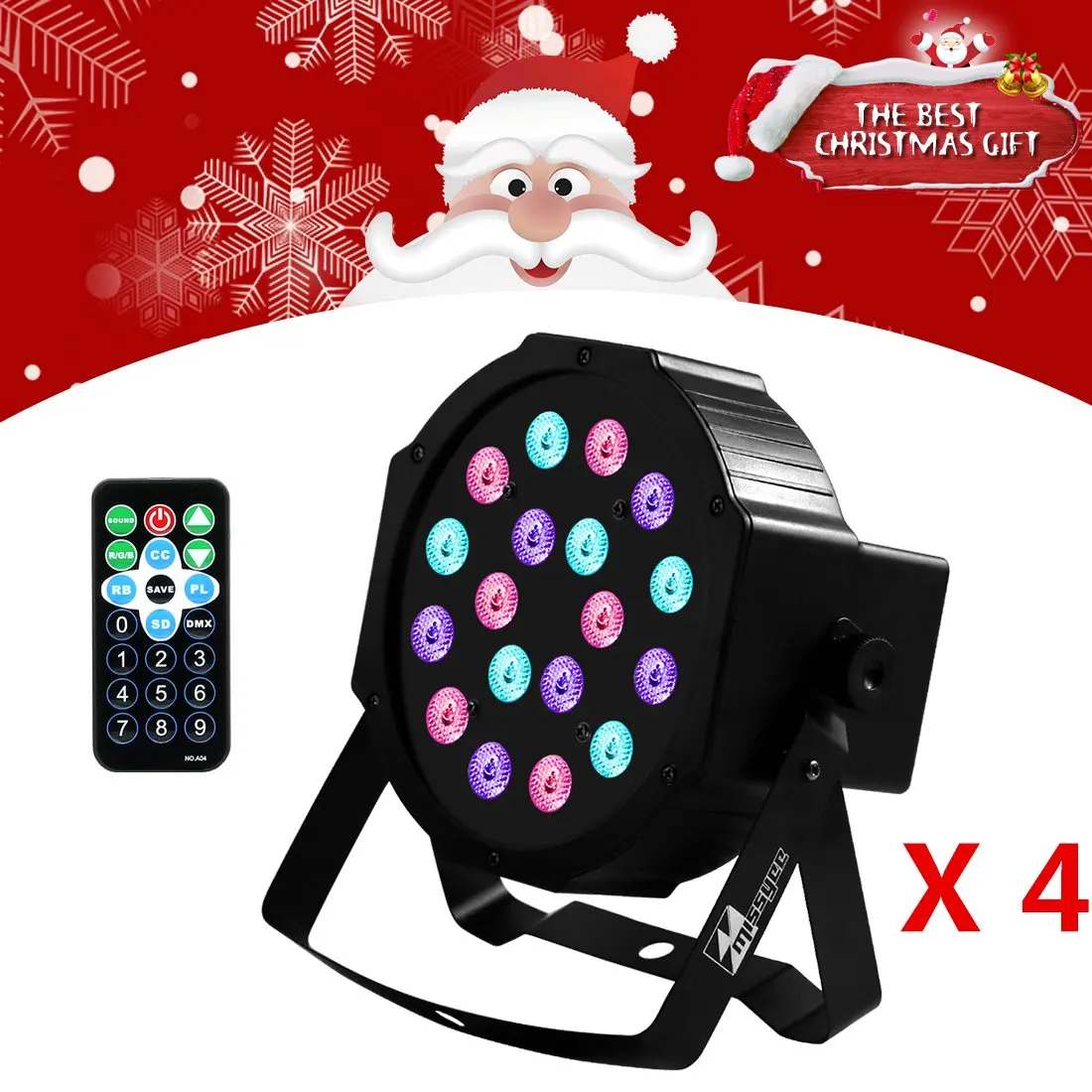 Uplights 18 RGB Led Up Lights, Missyee Sound Activated DMX Uplighting, LED Par Can Lights with Remote Control, DJ Uplighting Package for Wedding Birthday Home Party (4 pcs)