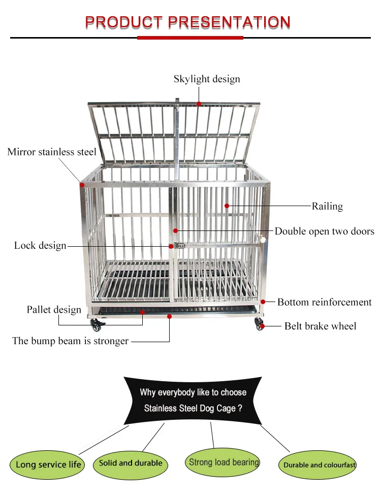 36" dog cage many size stainless steel dog cage for sale cheap