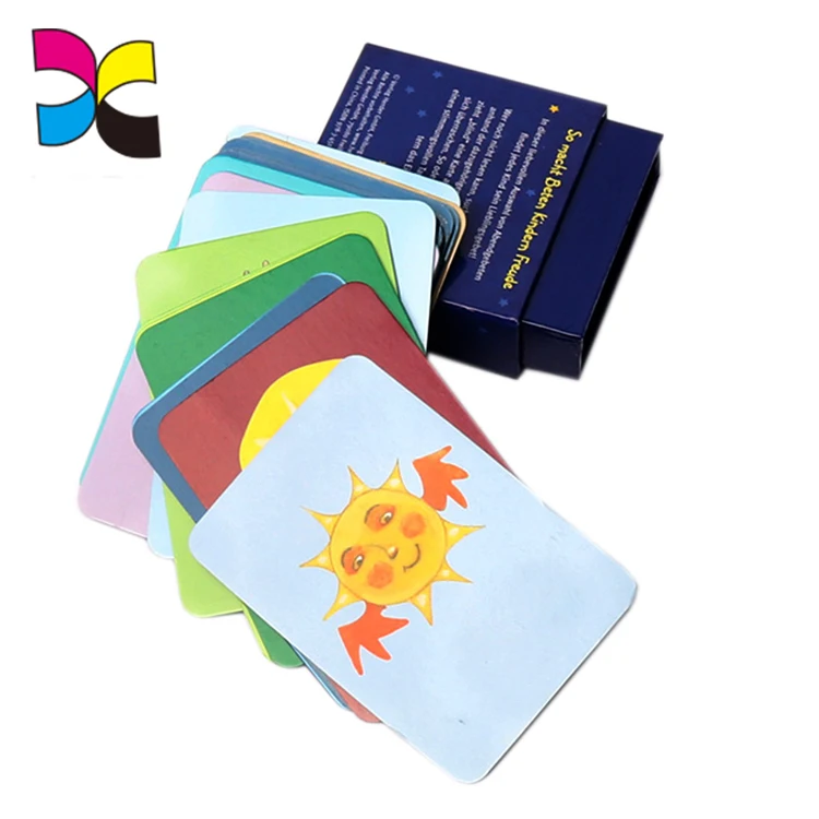 Custom Printed Deck Of Flash Cards With Cardboard Flapping Box Buy