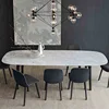 Nordic Modern Sample Marble Top Dining Table Solid wood Dinging Room Table Chairs Cabination 6 or 8 seater