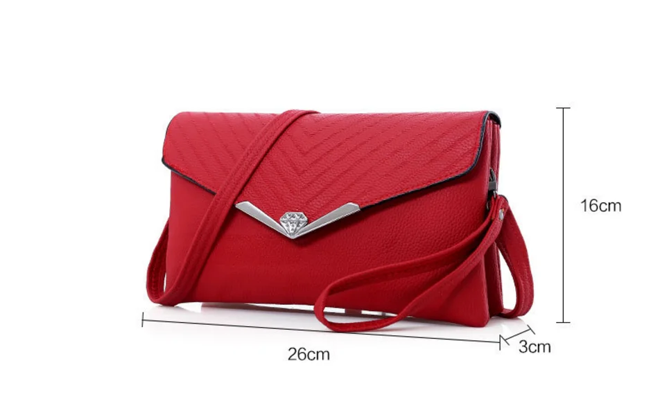 2018 Women Cheap PU Leather Envelope Style Crossbody One Shoulder Messenger Bag