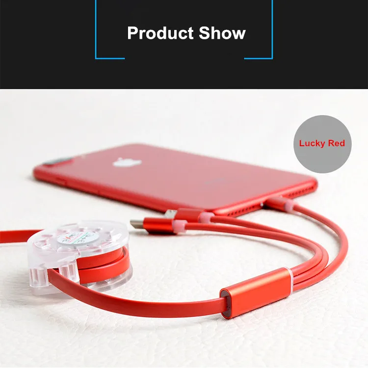 High Quality Assurance Laptop Data Cable Fast Charge 3 in 1 Data Cable For Android For iphone