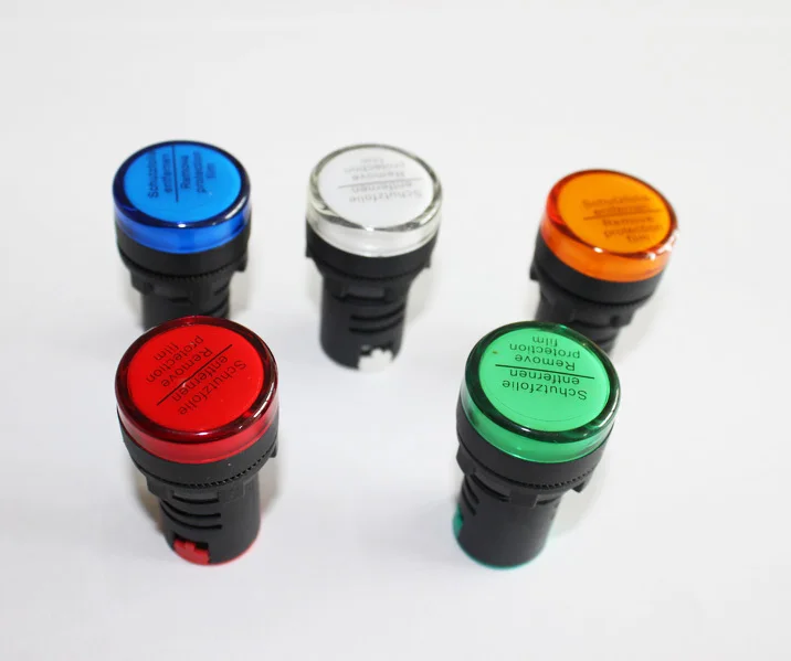 6v380v Dc Ac 24v Led 16mm Waterproof Illuminated Push Button Indicator