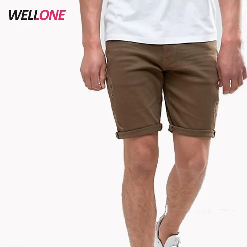 polyester khaki shorts