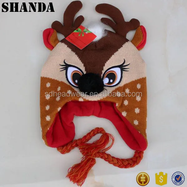 wholesale knit acrylic baby hat, baby funky knitted hat, knitted baby christmas hat.jpg