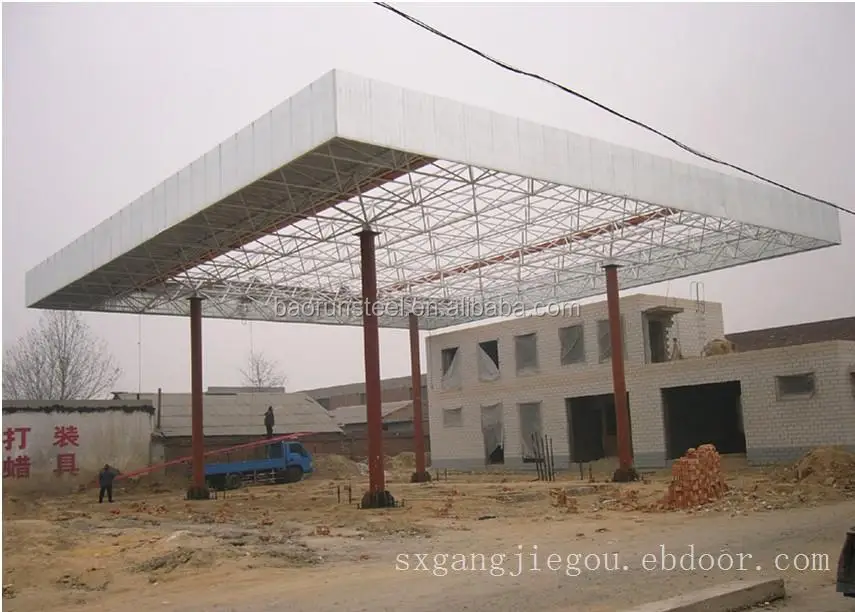 gas station steel structure space grid