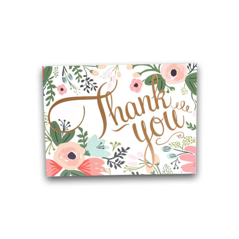 Custom Greeting Cards Silver Foil Stamping Thank You Cards Envelopes ...