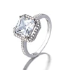 High Quality Cubic Zirconia 925 Solid Sterling Silver While Color Crystal Diamond Engagement Ring For Women