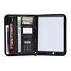 Wholesale zipper A4 writing presentation file holder genuine pu portfolio for business
